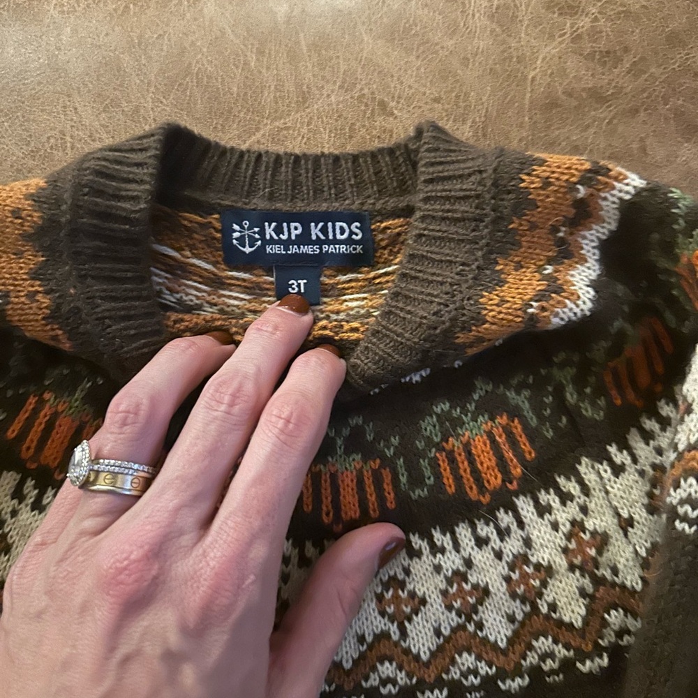 Kiel James Patrick Kids Pumpkin Sweater in Brown and Orange
